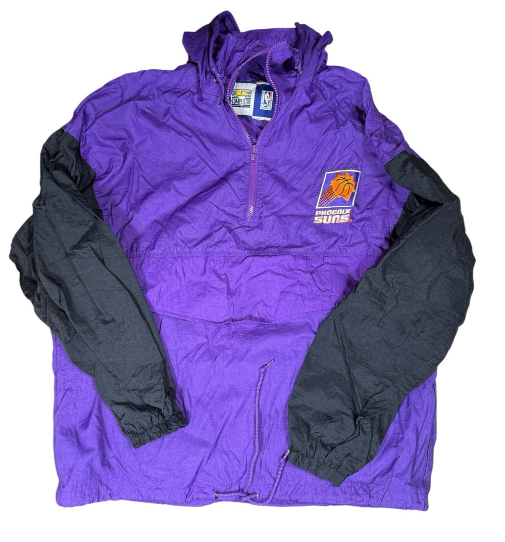 Vintage Phoenix Suns Windbreaker Jacket Mens XL No Tag Purple Black 90s Pullover